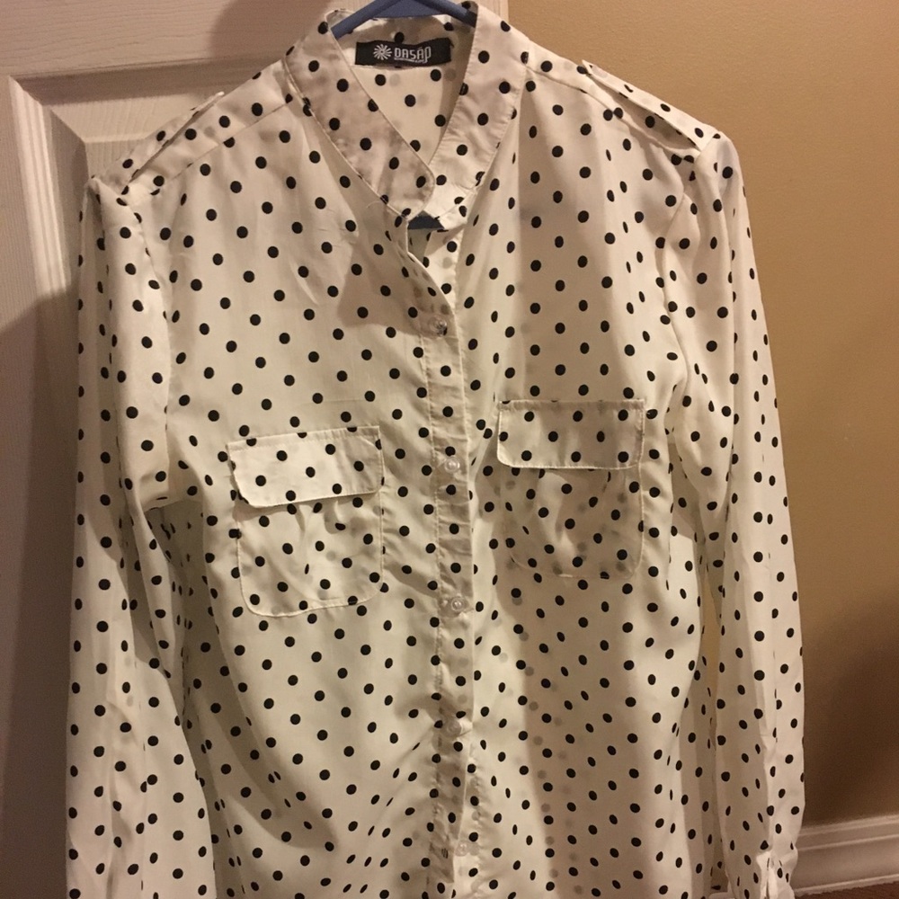 Polka dot silky blouse